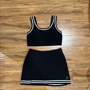 ALO Yoga Black and White Skirt Set